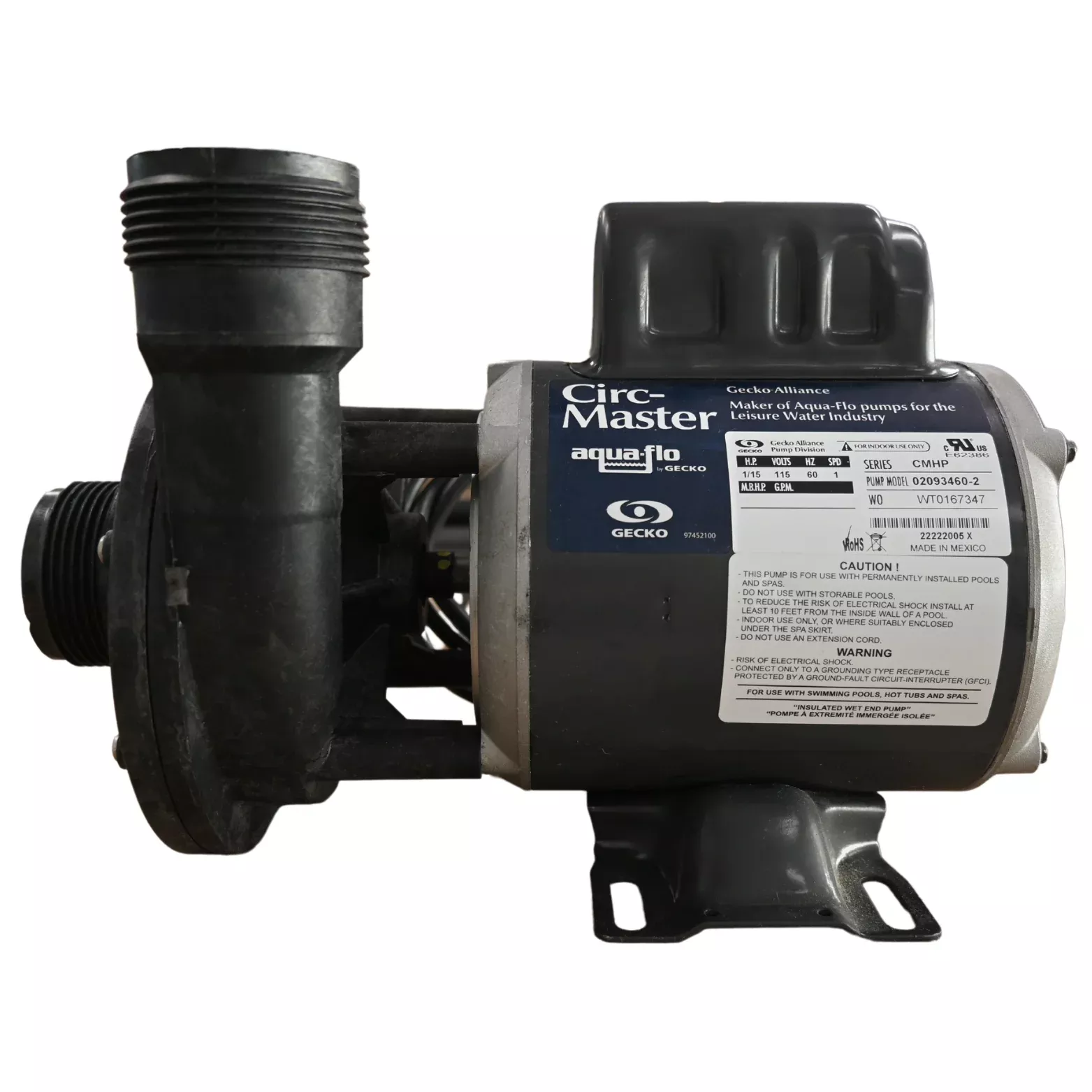 X321790 - Circulation Pump, 1/15 HP, 1 SPD, 115 V, 1.3 A, 60 HZ